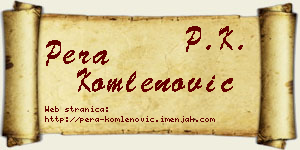 Pera Komlenović vizit kartica